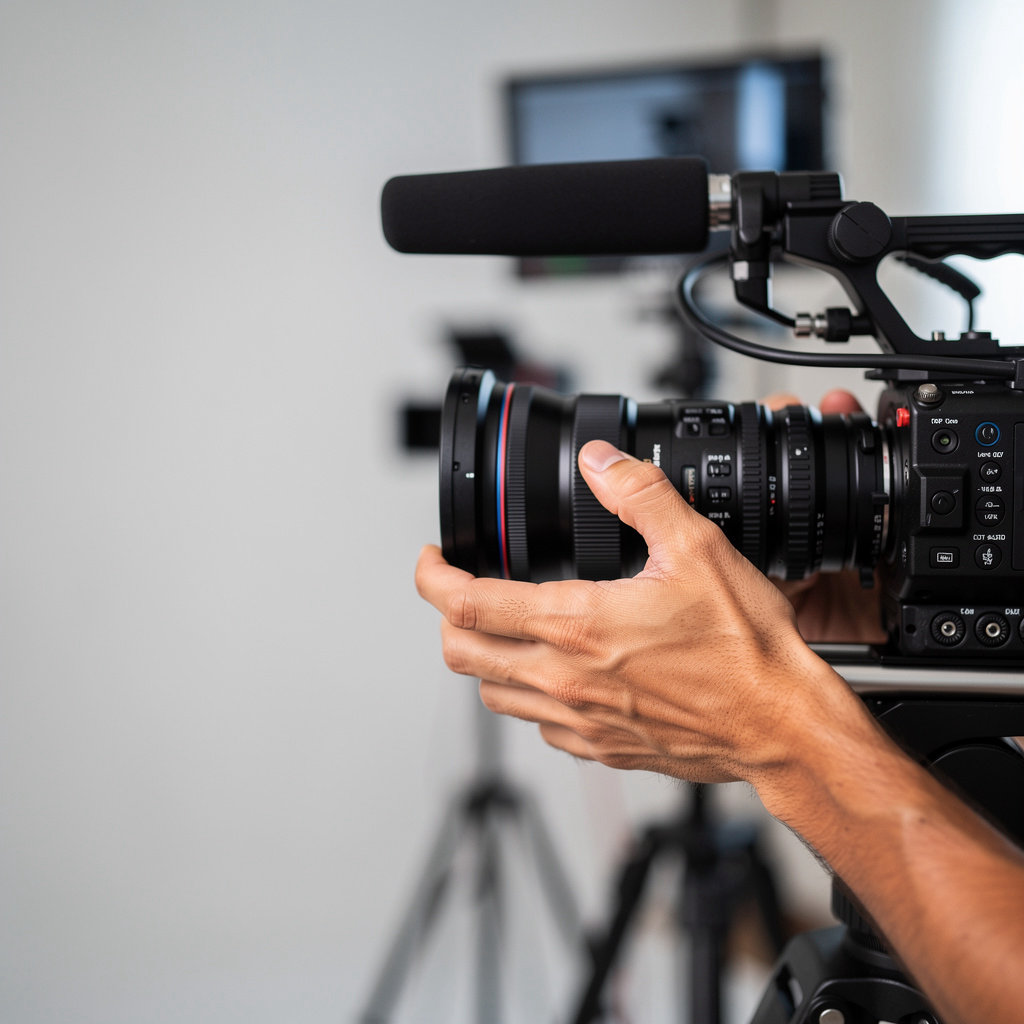 Pacific Video Productions team collaborating on a creative video project, representing our core values of professionalism and teamwork